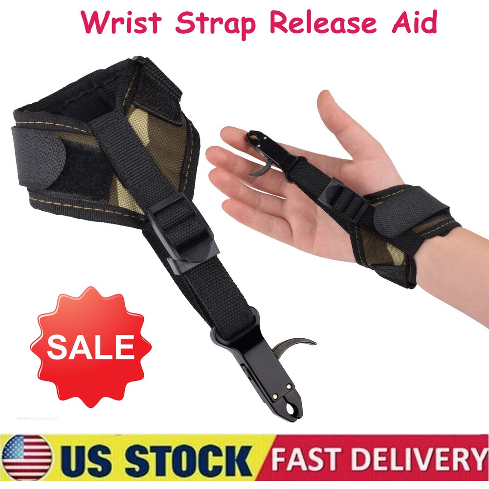 Compound Bow Caliper Release Aid Trigger Wrist Strap Accessories Archery Camo