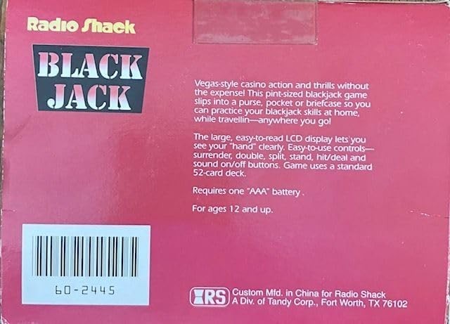 Radio Shack Black Jack: Electronic Handheld Game