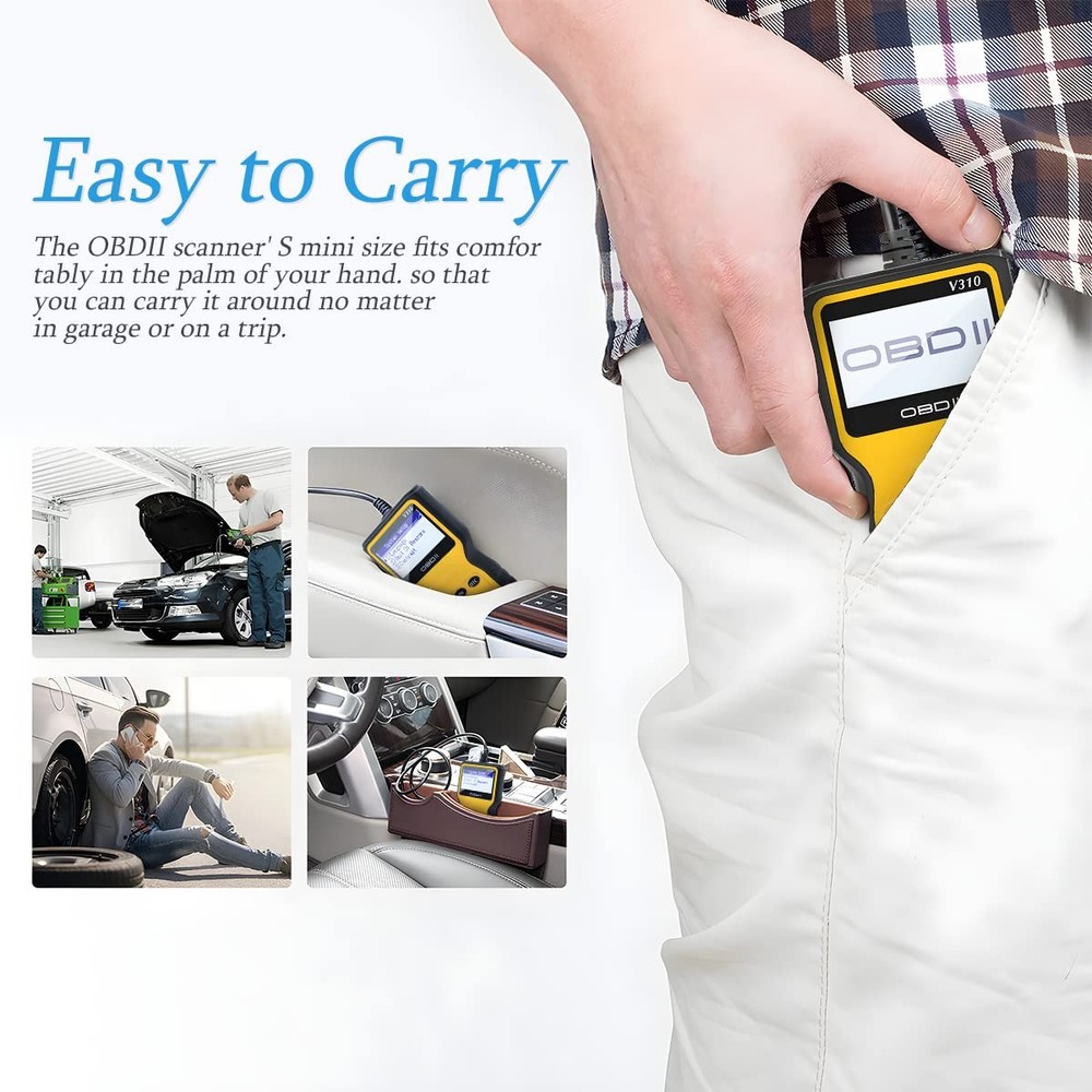 OBD2 Scanner Code Reader for Car Check Engine, CAN Diagnostic Tool, Read and ...