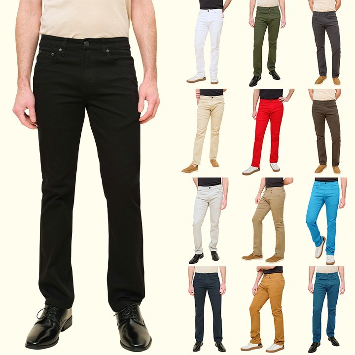 Victorious Men's Slim Fit Colored Denim Jeans Stretch Pants    GS21 - FREE SHIP