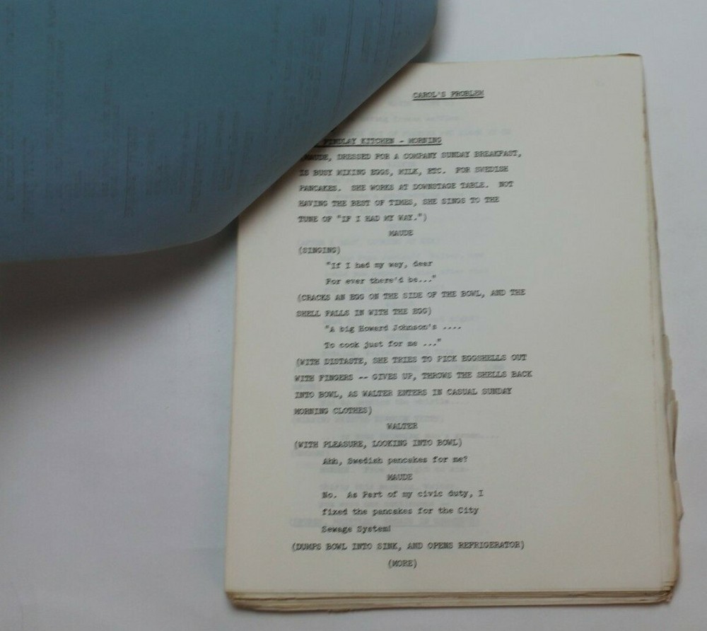 MAUDE / Budd Grossman 1973 Script "Carol's Problem" gift down payment on a house