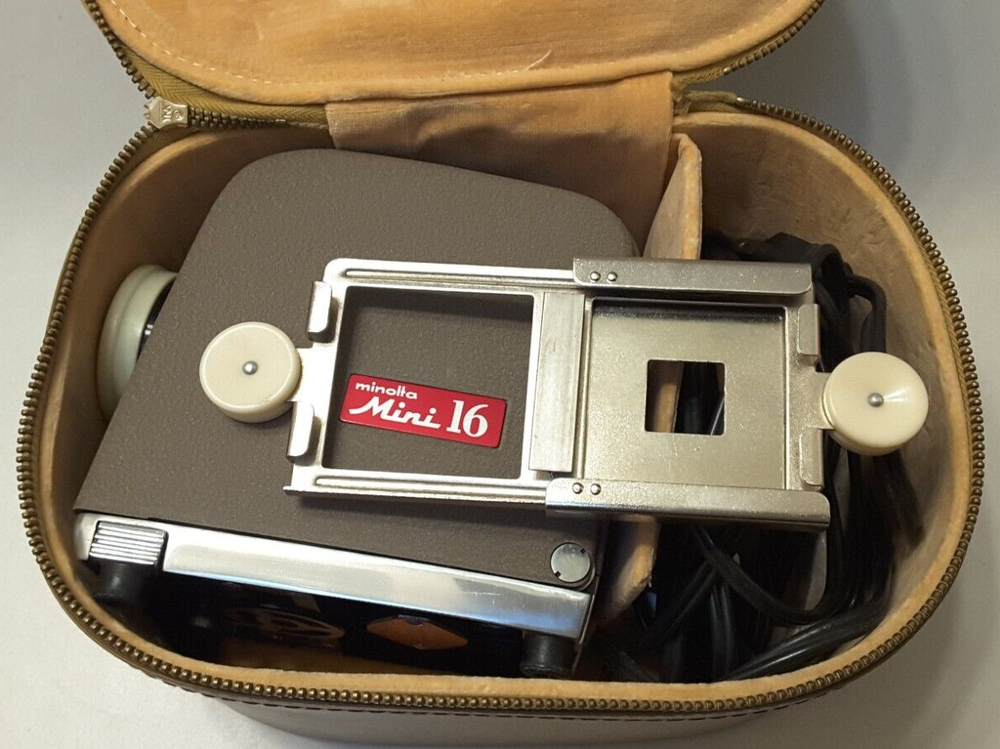 Vintage Minolta Mini-16 Projector, Original Case & Box, Tested and Working