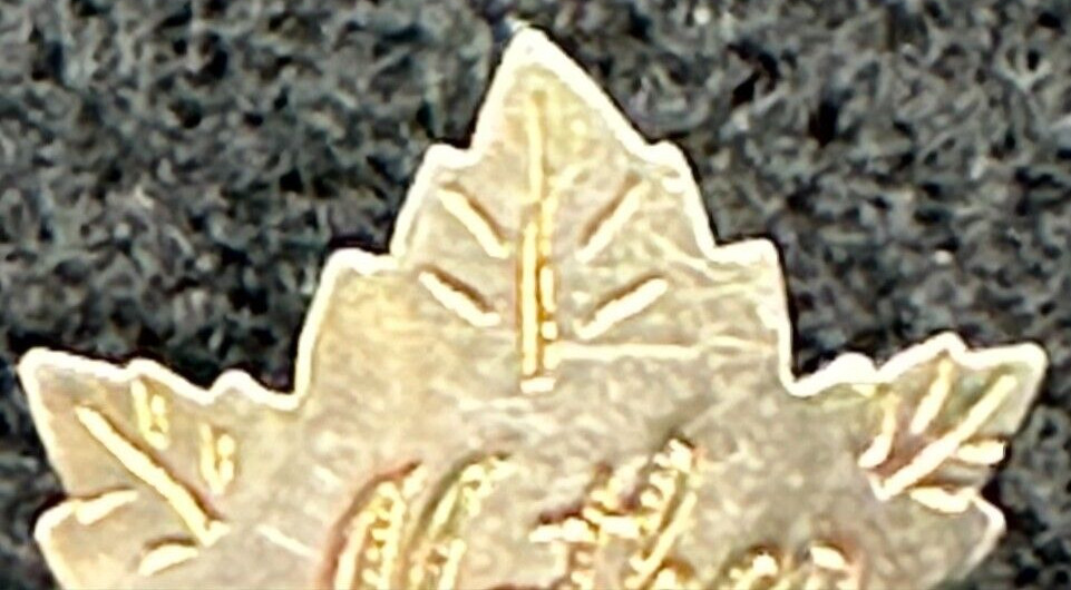 Mother Script Canadian Maple Leaf Shaped Sterling Silver Lapel Scatter Pin