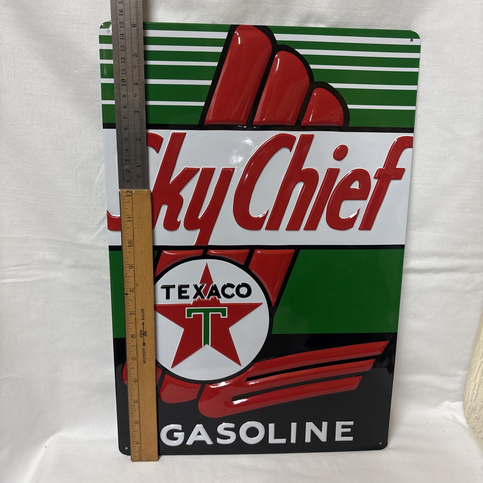 Texaco Sky Chief Gasoline Sign Repoduction 18”x12”