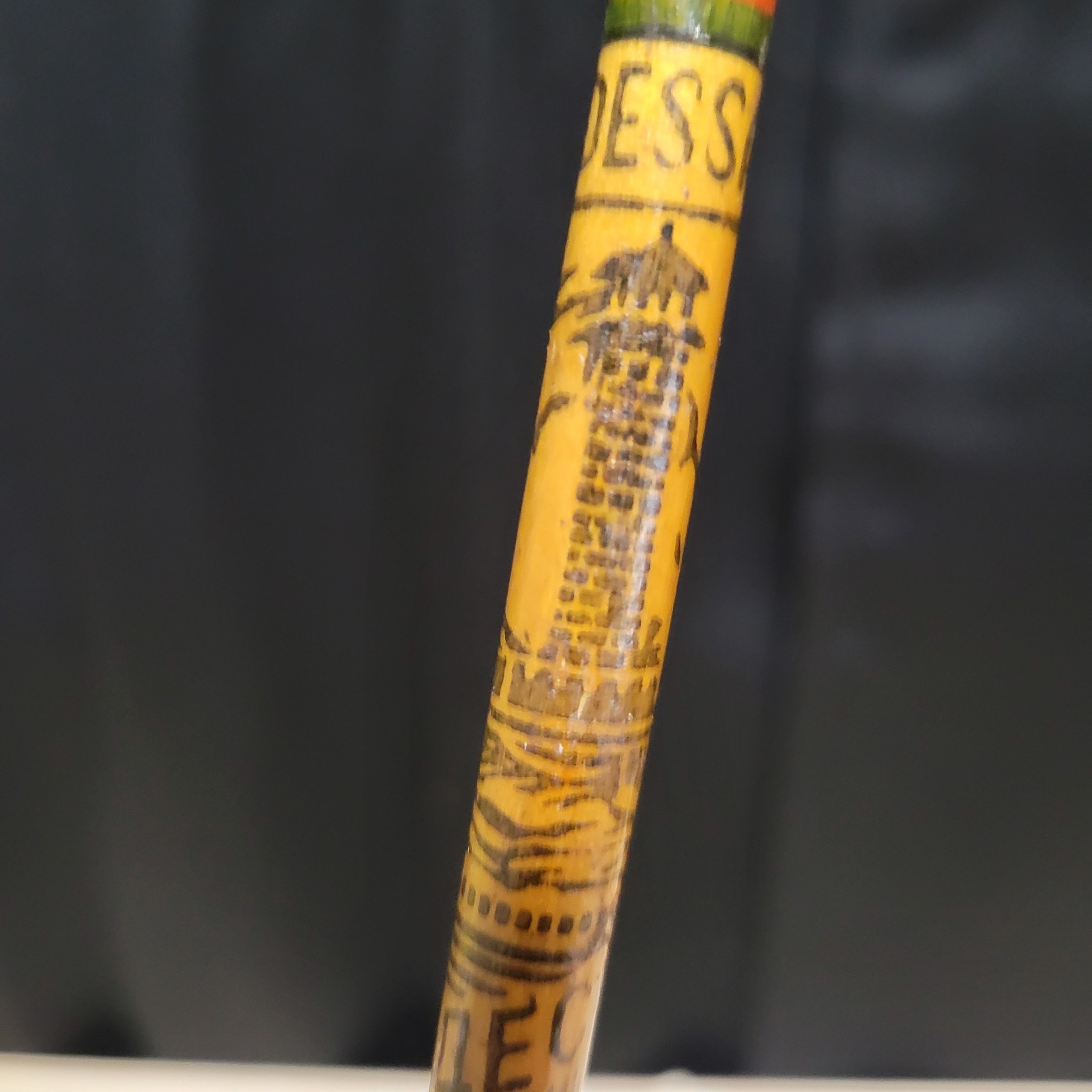 Vintage USSR Odessa Ukraine Souvenir Carved Wooden Ballpoint Pens Lot of 2...