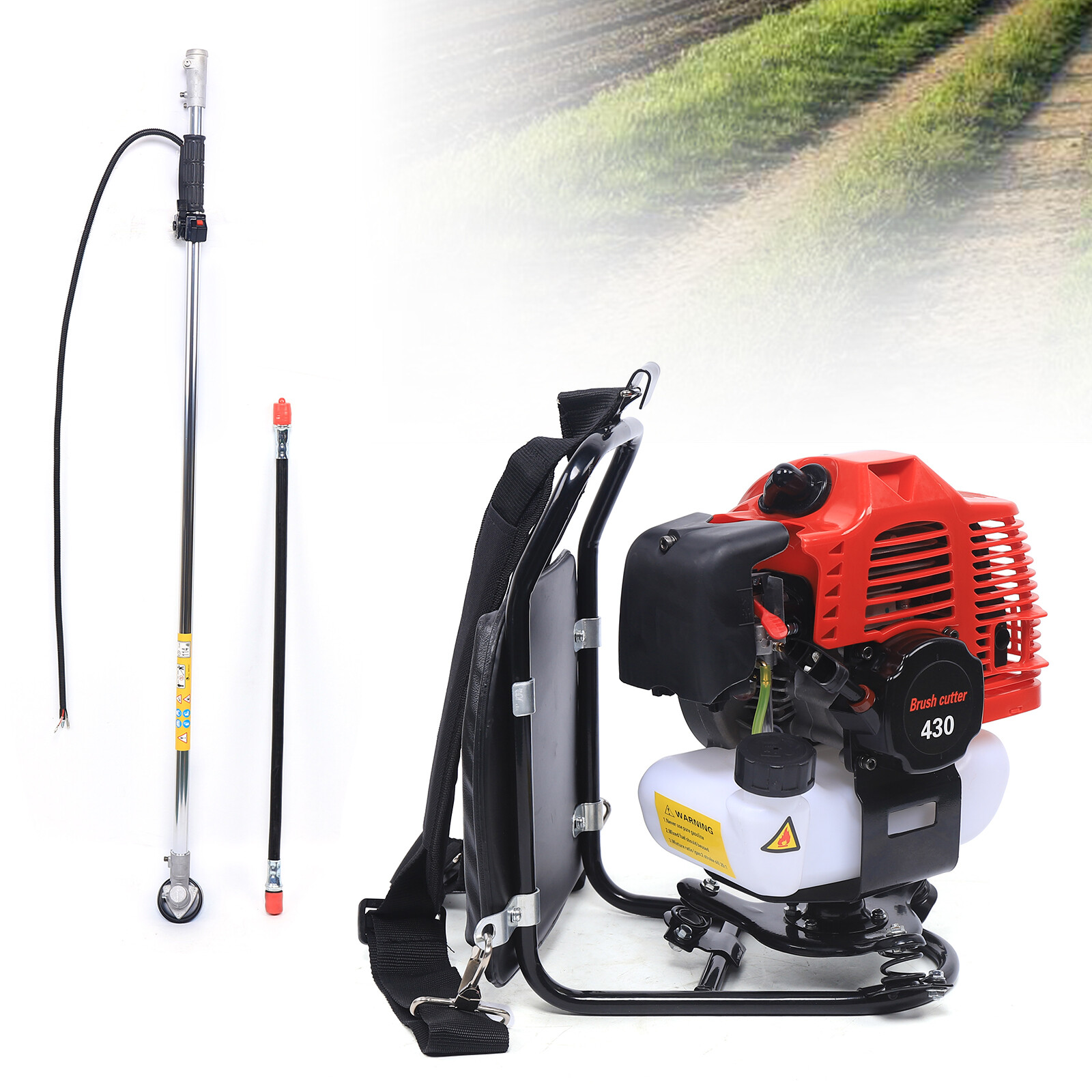 43CC 2 Stroke Backpack Gas Garden Brush Cutter Grass Trimmer Lawn Mower 3 in 1