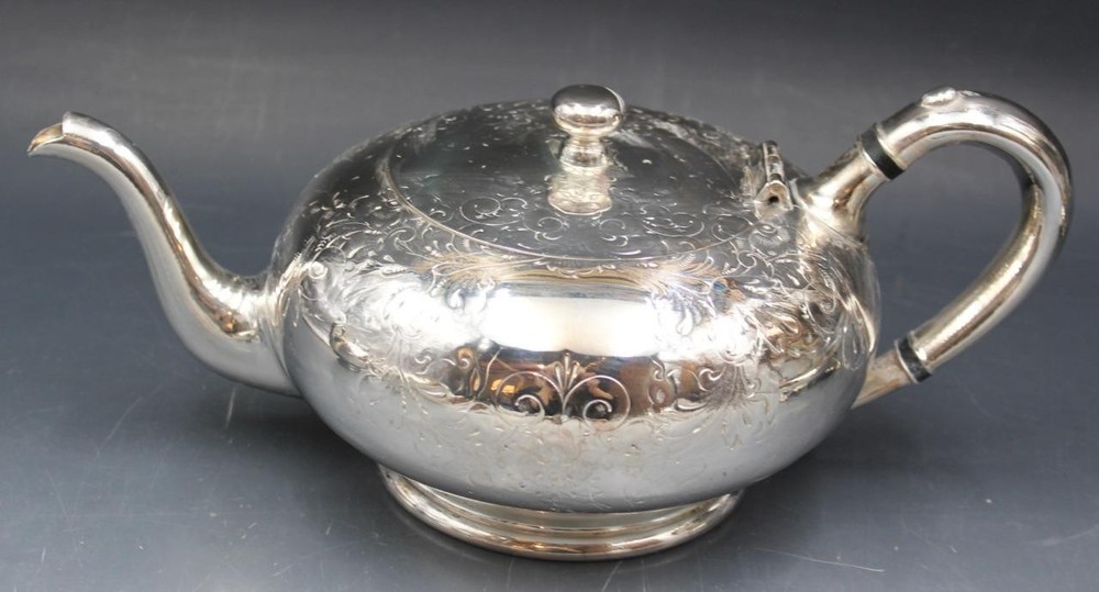 Antique Barbour Silver Co Silver Plate 6 Piece Tea Set w/ Tilting Kettle