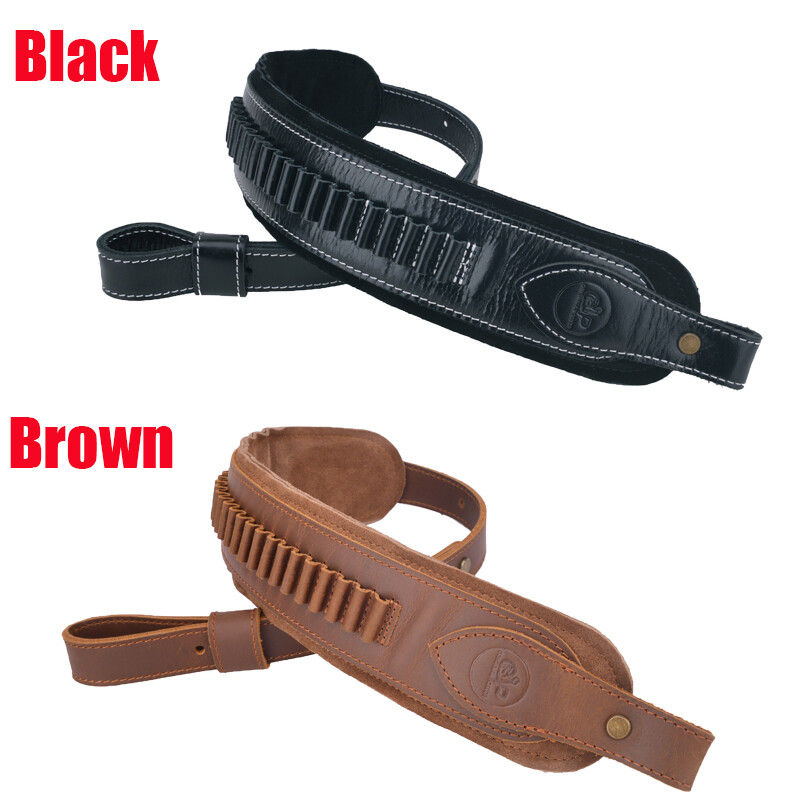 USA Cow Hide Leather Rifle Shell Holder Sling Strap For .30-30,.357,12GA .22lr