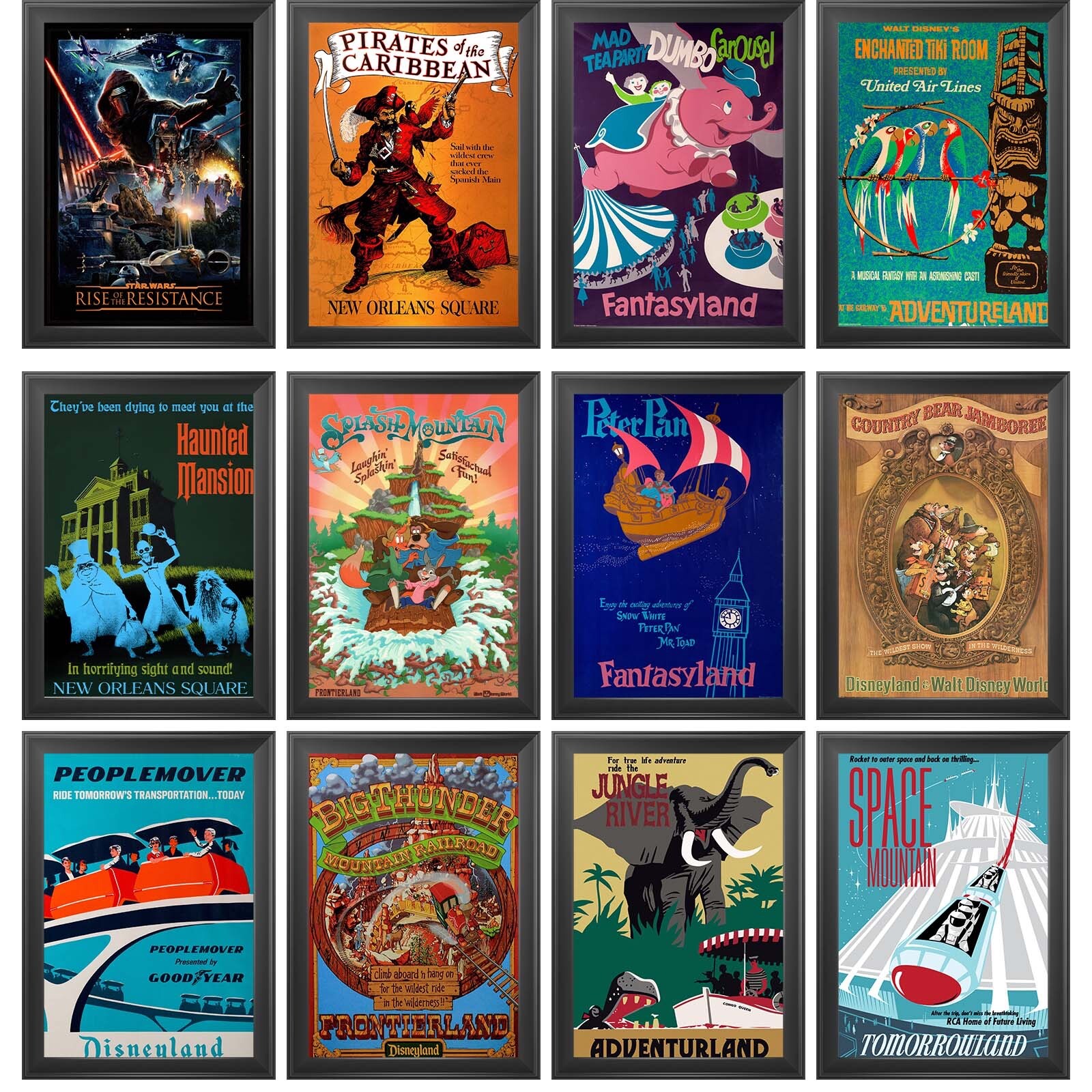 Disneyland and Disney World Attraction Posters 12"x18" ~~ CHOOSE YOUR OWN