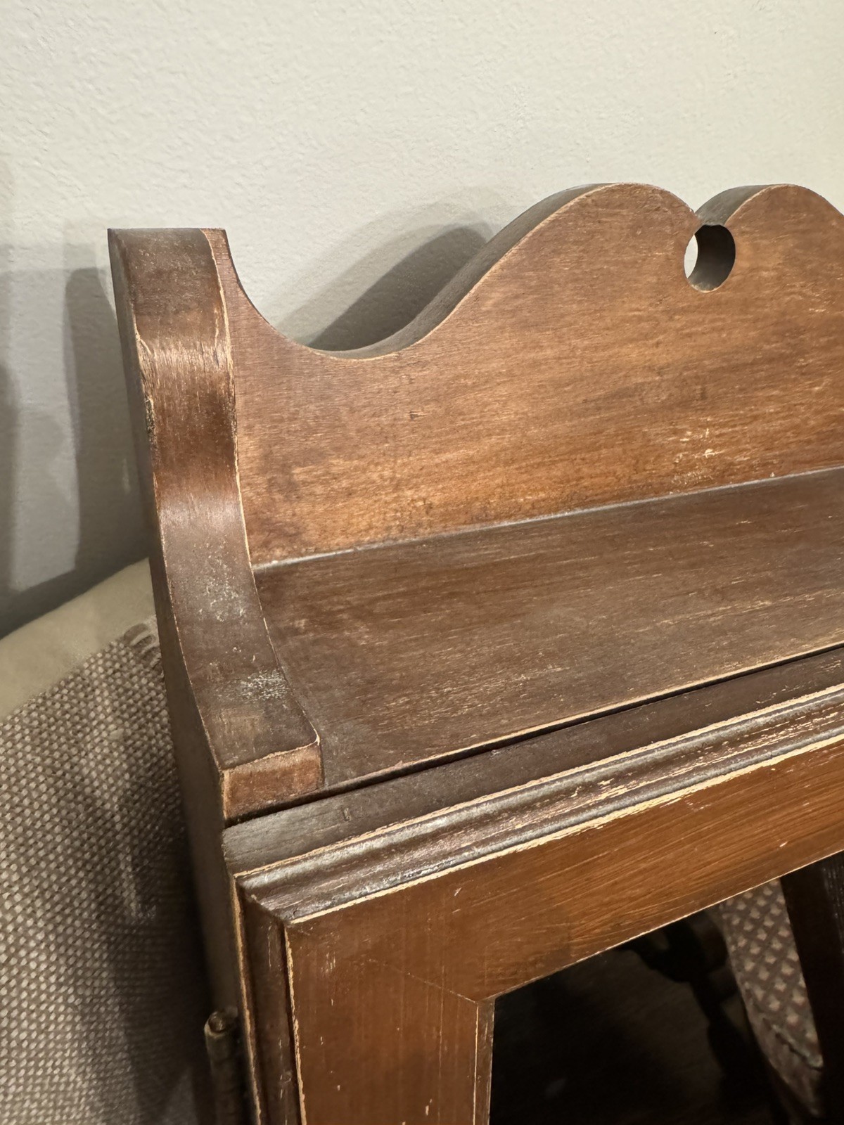 RARE Antique 1900s Hand Made Medicine Cabinet Mirror and towel bar