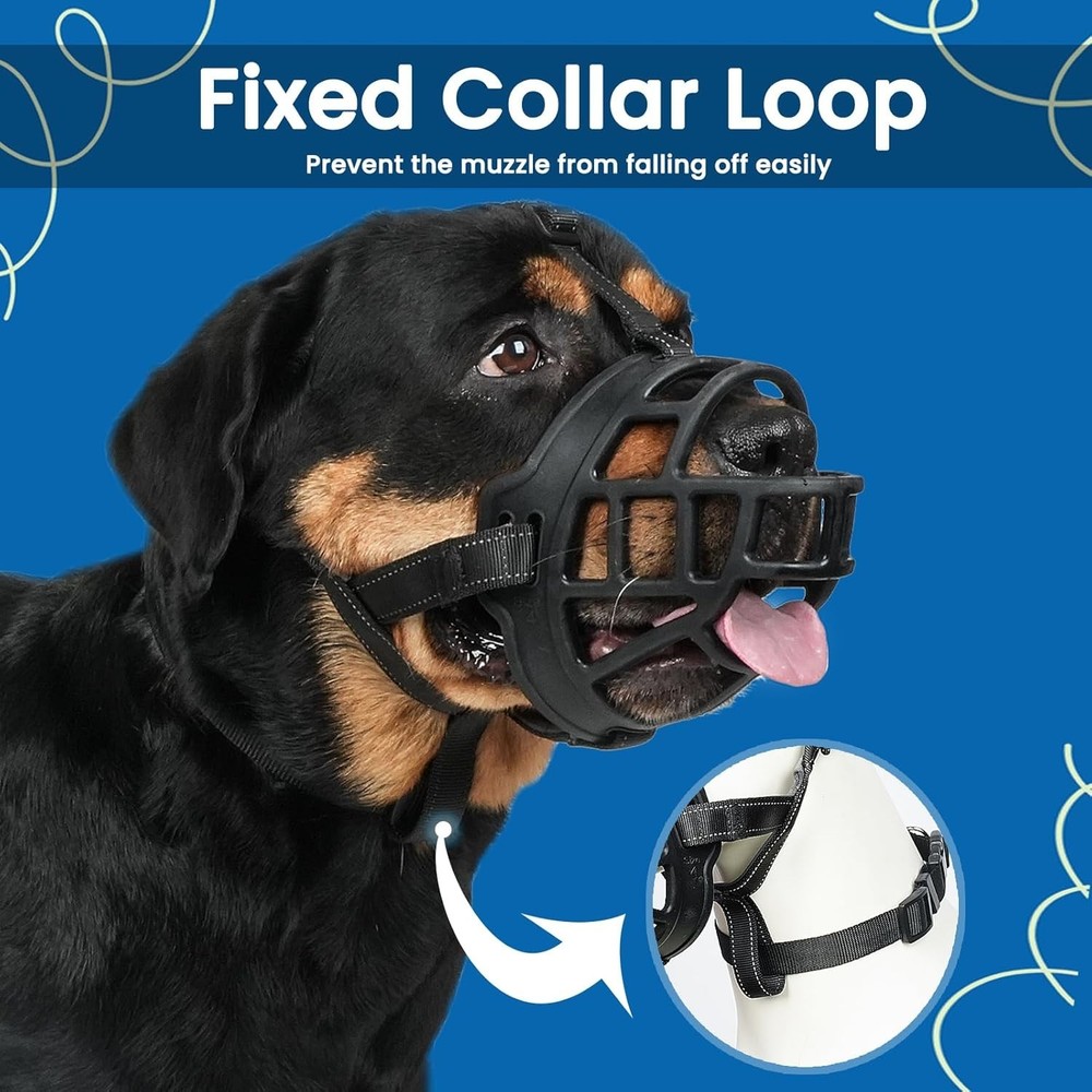 Soft Silicone Large Dog Muzzle - Comfortable Anti-Biting and Chewing Solution