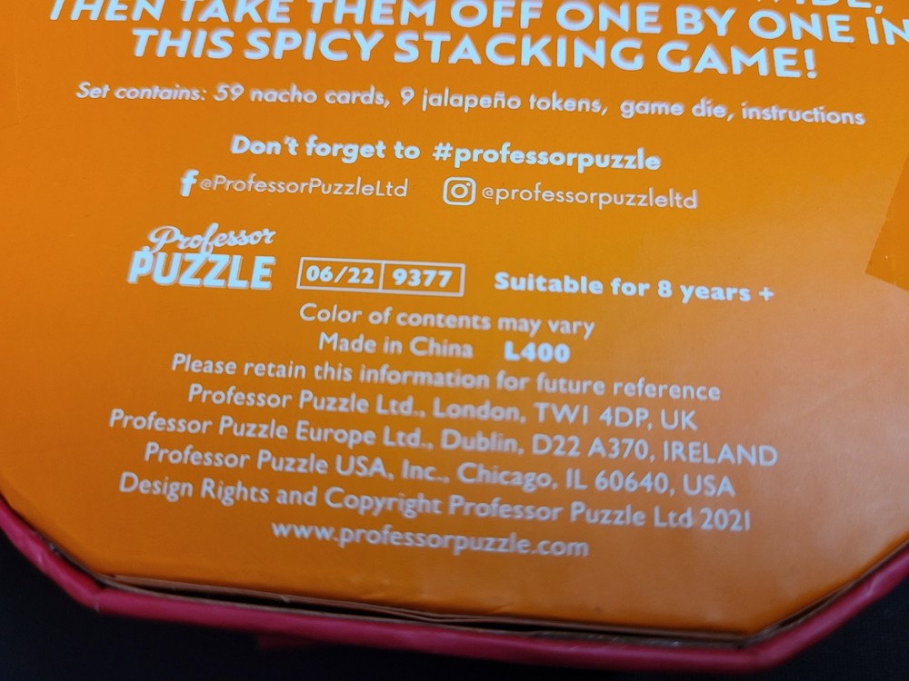 Nacho Stack! (2021) Brand New Factory Sealed USA Stacking Table Game