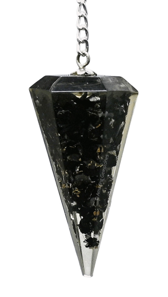 Black Tourmaline Orgone Pendulum