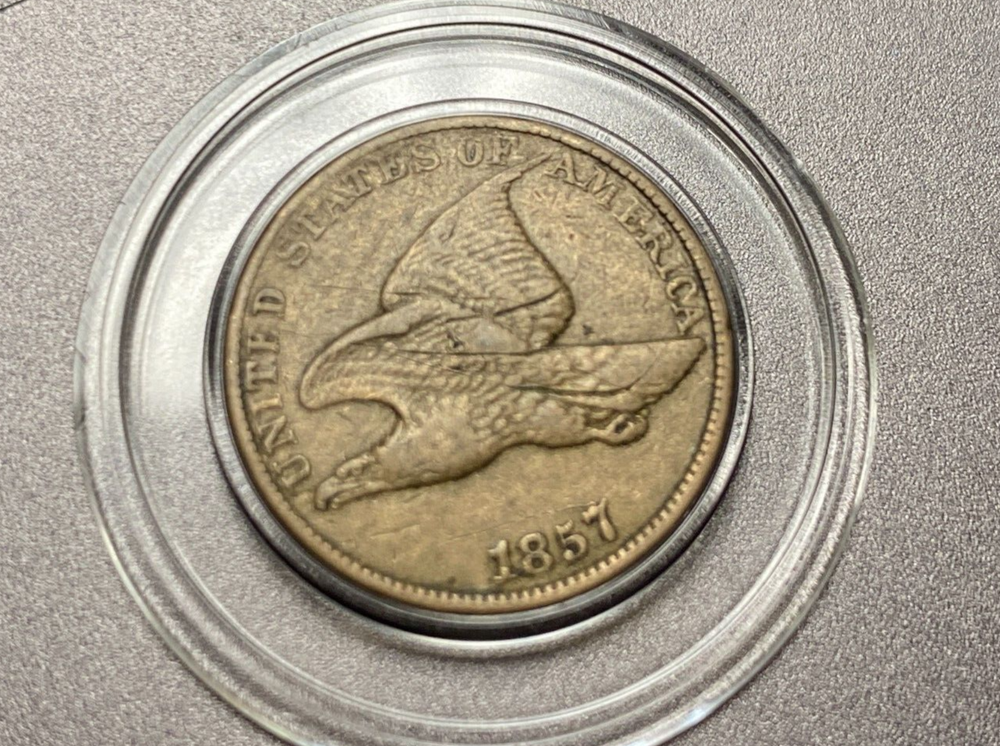 1857 1C Flying Eagle Cent Nice Details One Cent Coin