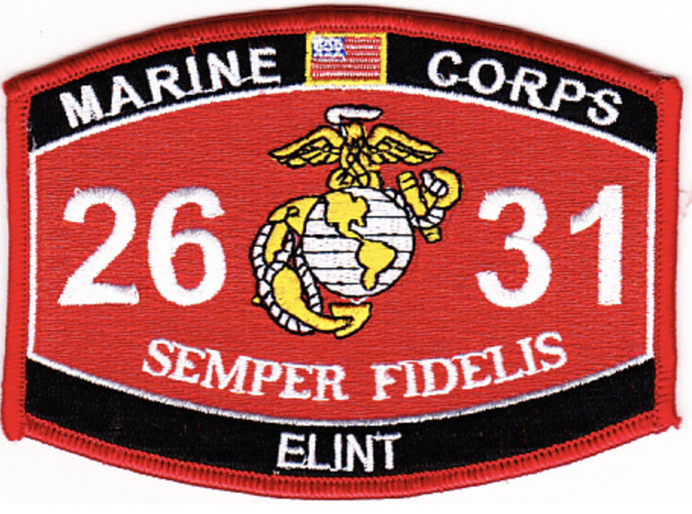 MARINE CORPS 2631 ELECTRONIC INTELLIGENCE INTERCEPT OPERATOR EMBROIDERED PATCH