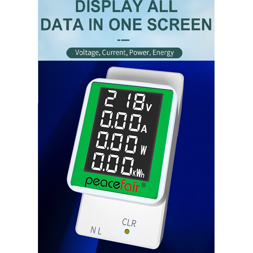 Din Rail Meter Electronic KWh Meter Wattmeter Multi Digital Amp7355