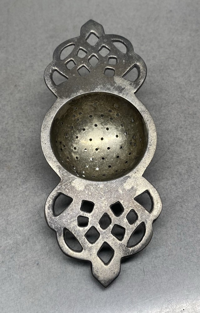 Vintage Tea Strainer Handle Spoon Silver plate