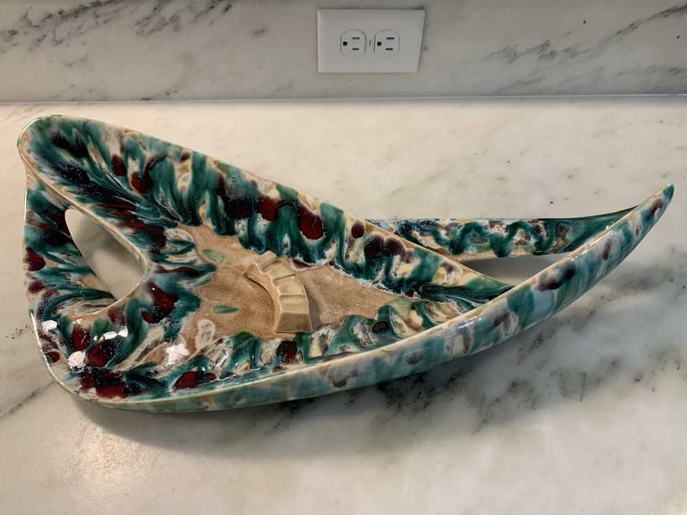 Large 20” Mid Century Modern Atomic Bowl Console Coffee Table Dish Ashtray
