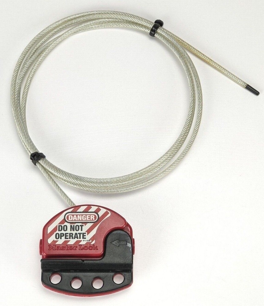 Master Lock® 8611 Adjustable Cable Lockout, 6 ft L Steel, Red