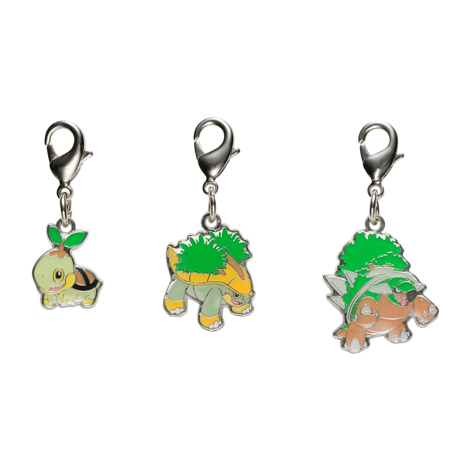 Pokemon Center National Zukan Metal Charm 387 388 389 Turtwig Grotle Sinnoh