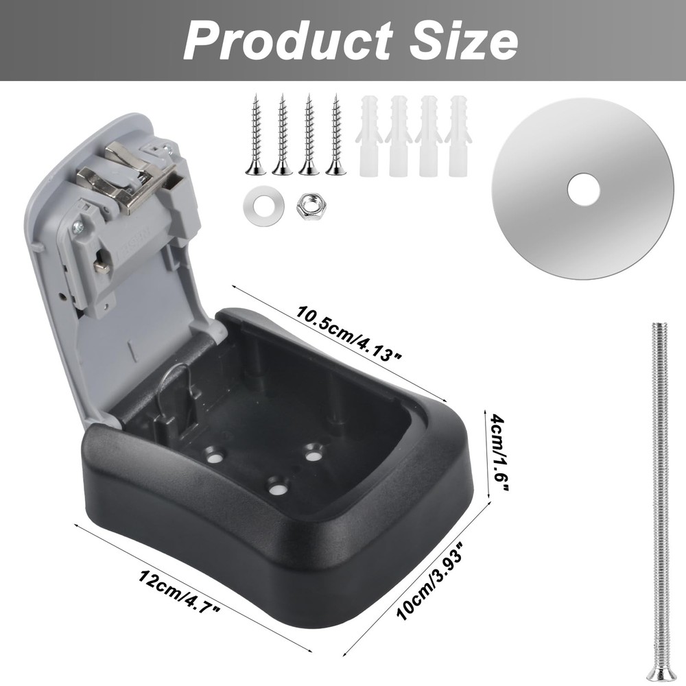 Key Lock Box for Outside, Wall Mounted, Waterproof Resettable Code Safe Secur...