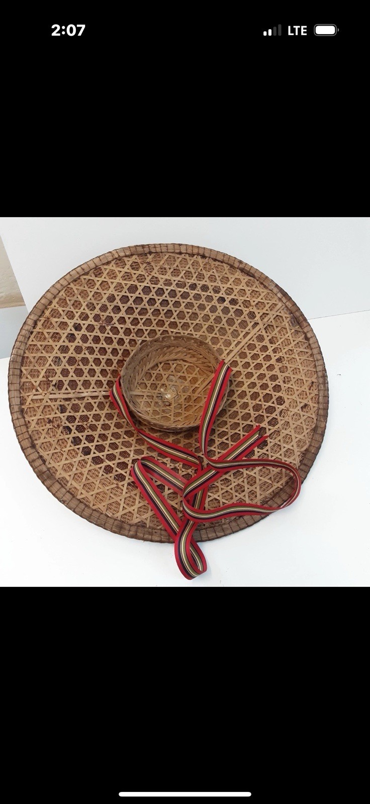 Authentic Japanese Conical Asian Samurai Coolie Antique Ninja Warrior Sun Hat