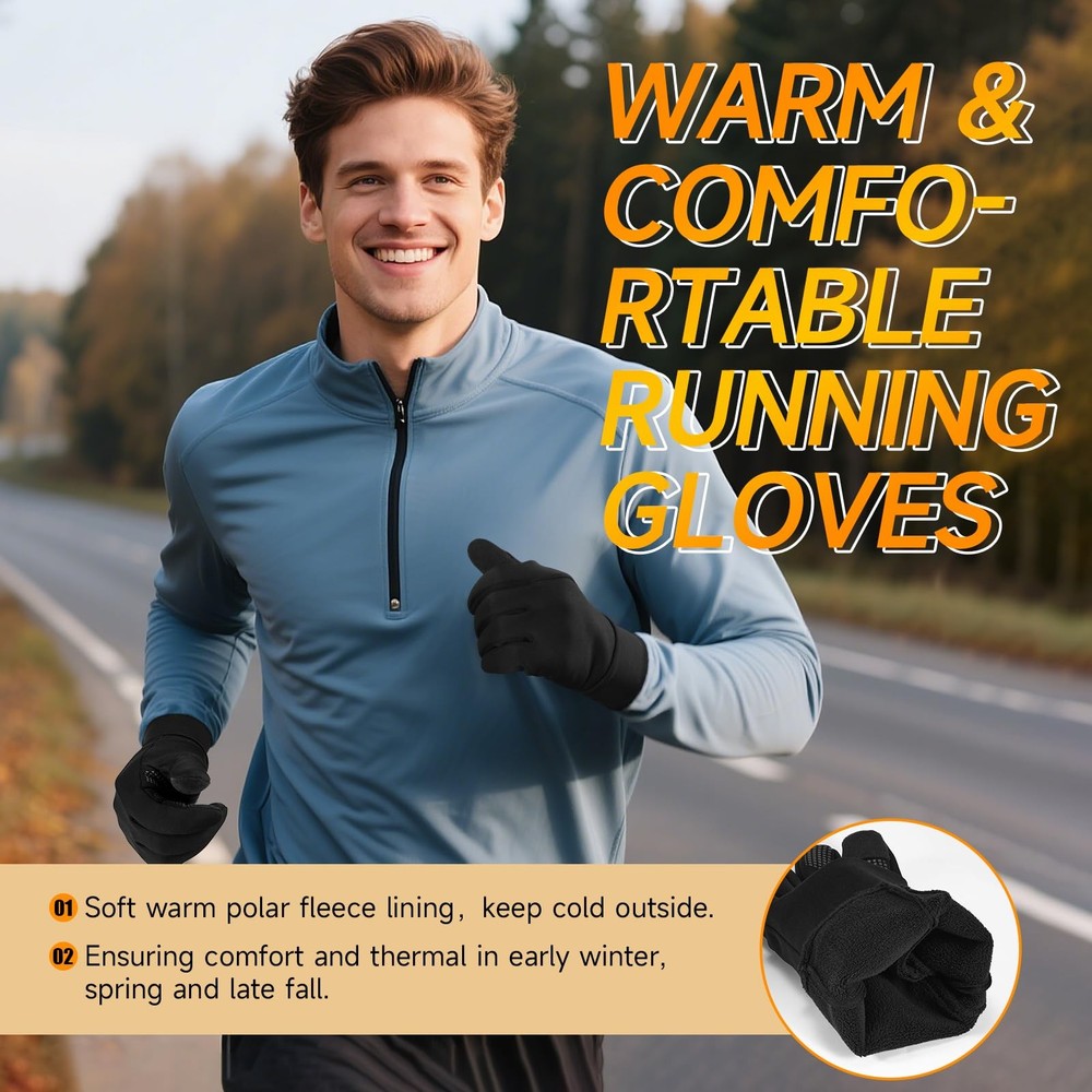 OZERO Winter Work Gloves for Men Touchscreen Cold X-Large, Black