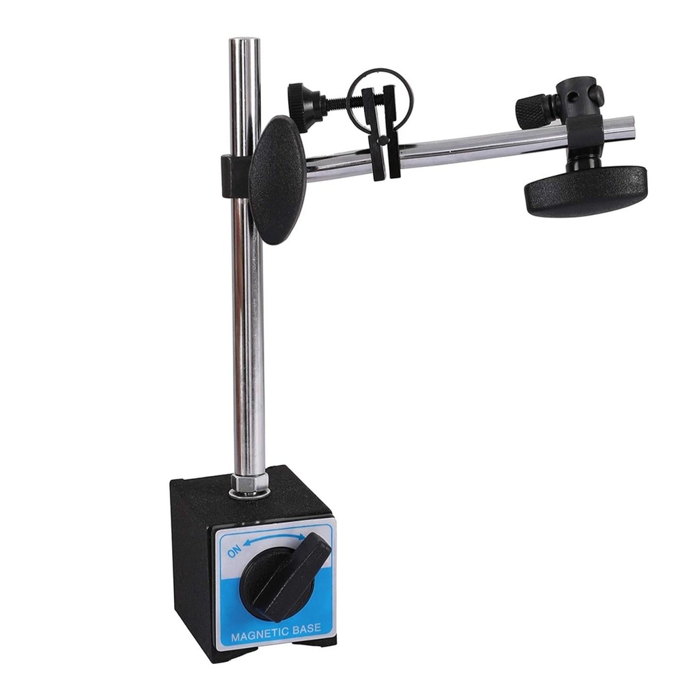 0.001" Resolution Magnetic Dial Indicator with Adjustable Long Arm & Strong Base