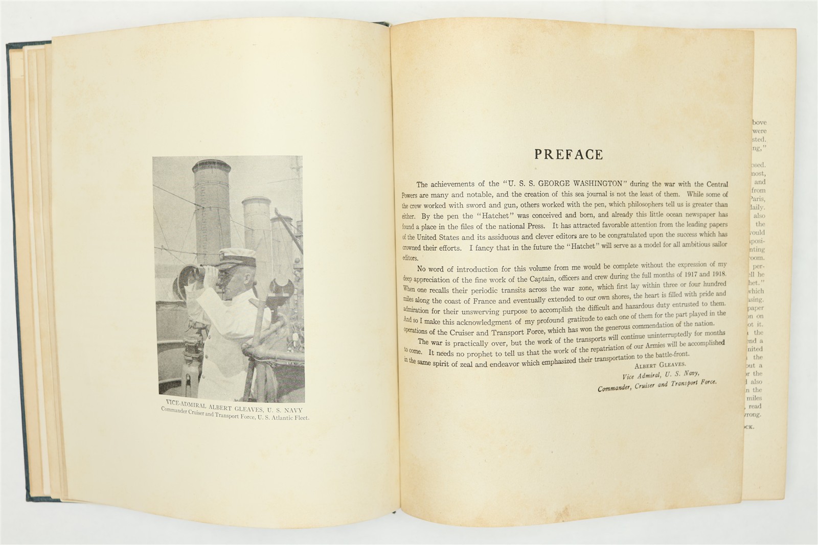 USS George Washington "The Hatchet" 1919 WWI Newsletter History Book