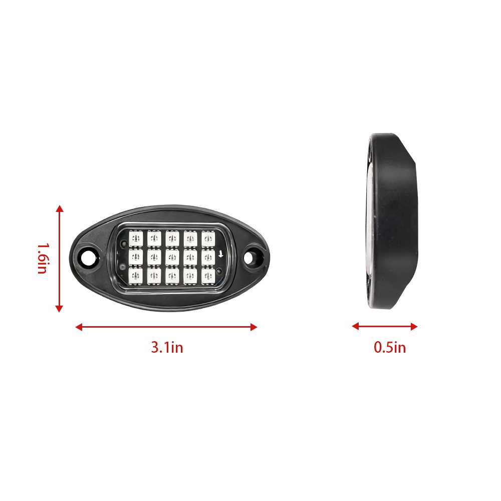 RGB LED Rock Lights 8Pods Offroad Music Wireless Bluetooth Underglow Neon Lights