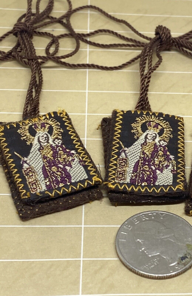 Escapulario Virgen Del Carmen / Scapular Mount Carmel  2 pc