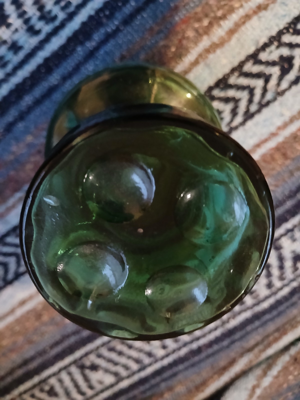 Empoli Style Green Dimple Dot Decanter