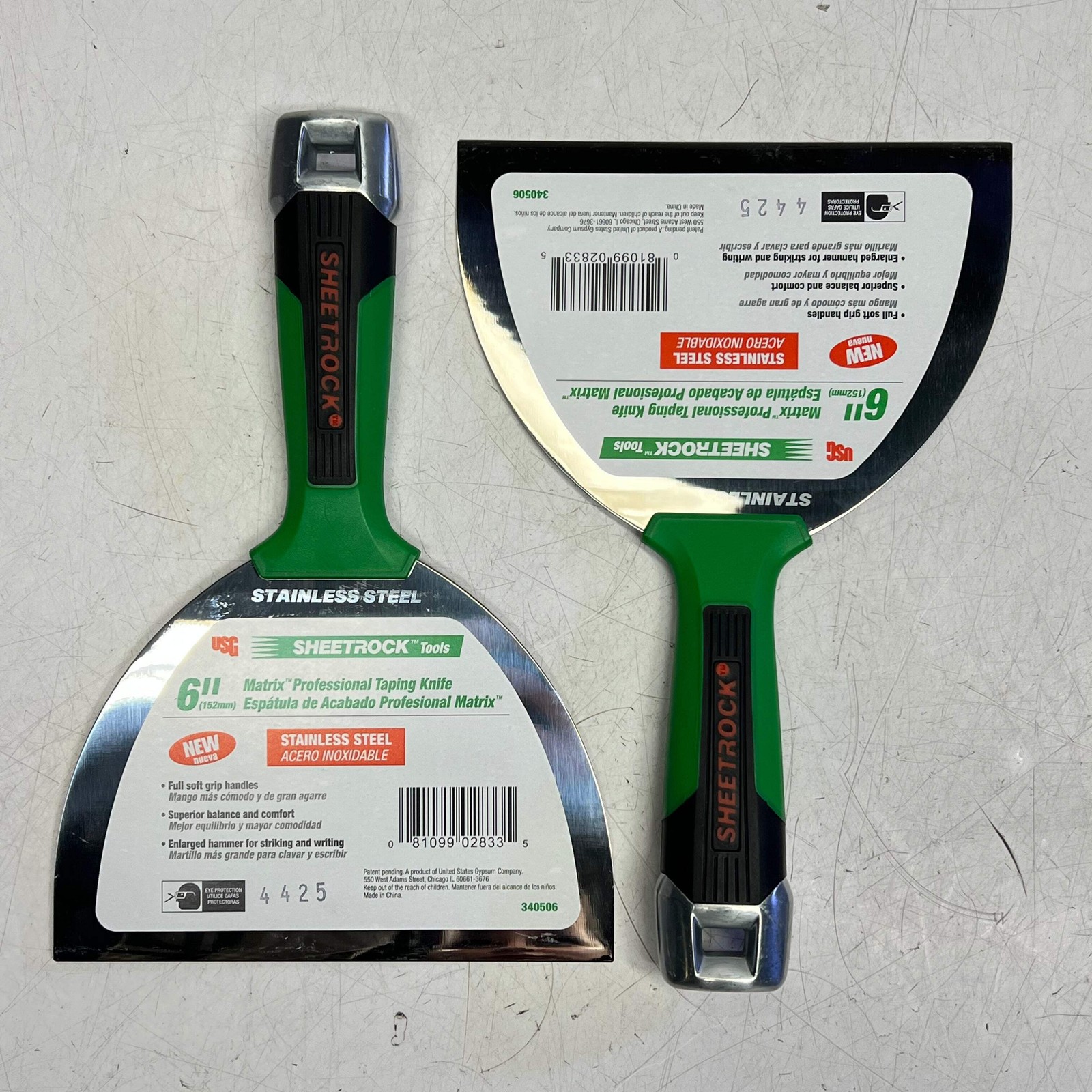 SHEETROCK Matrix Stainless Steel Putty Knife Flexible Stainless Steel 6" 340506