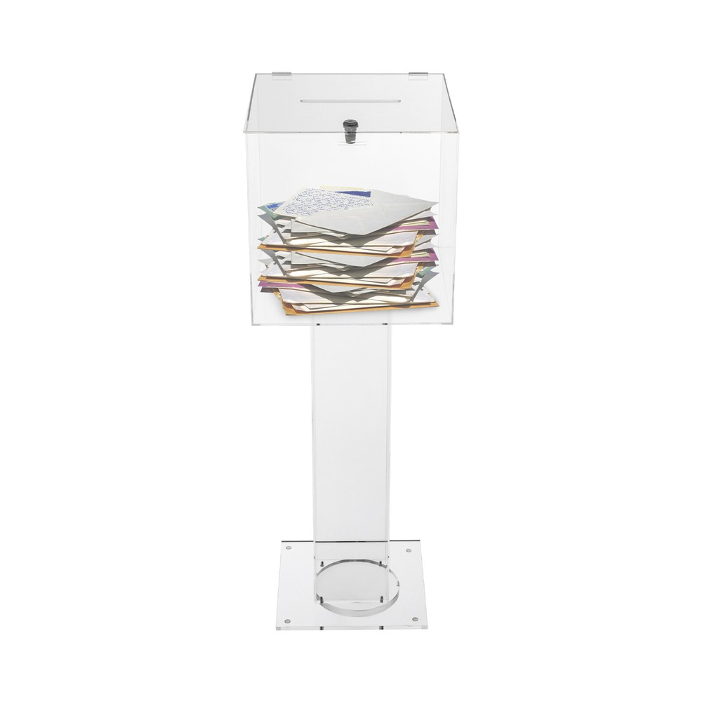 Clear Acrylic Ballot Box Practical Voting Box Lockable Ballot Box With 2 Keys
