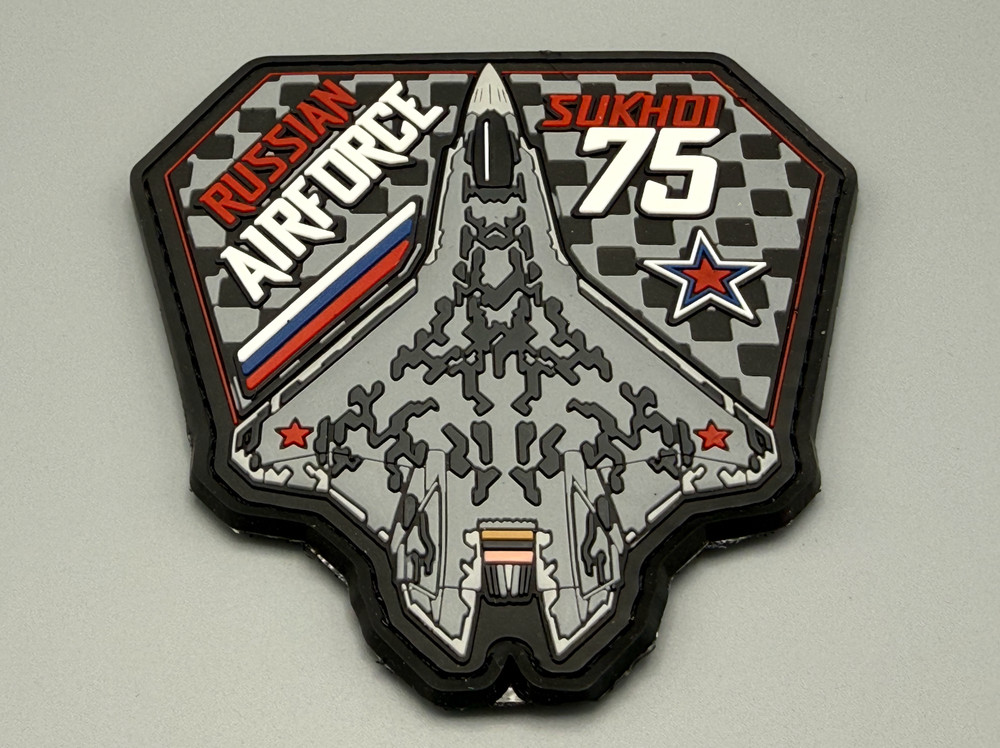 Russian Air Force Patch Sukhoi 75 6th Generation Stealth Fighter Jet - Checkmate