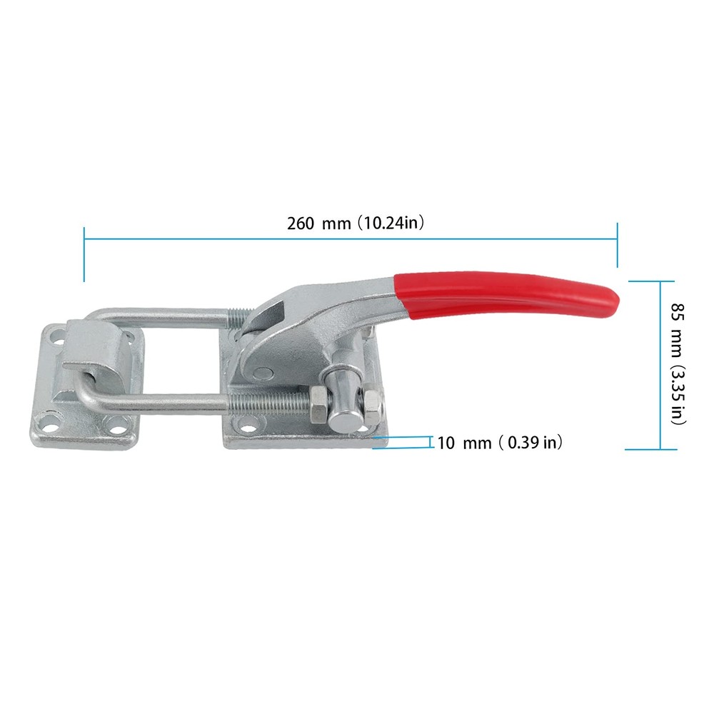 HOIGON 7716Lbs U-Hook Latch Clamp, CH-40380 Extra Large, ['Red', 'Silver']