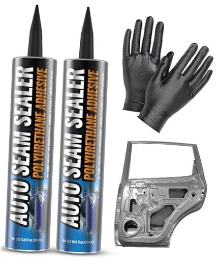 [2 Pack] Professional Automotive Seam Sealer, Paintable Quick-Set Polyurethane
