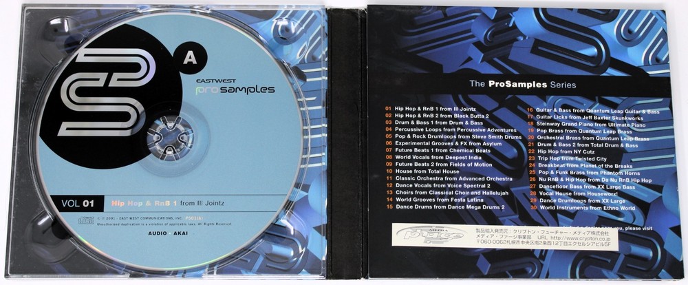 East West Pro Samples 01 Hip Hop & RnB 1 Sample/Sound Library/Sampling CD
