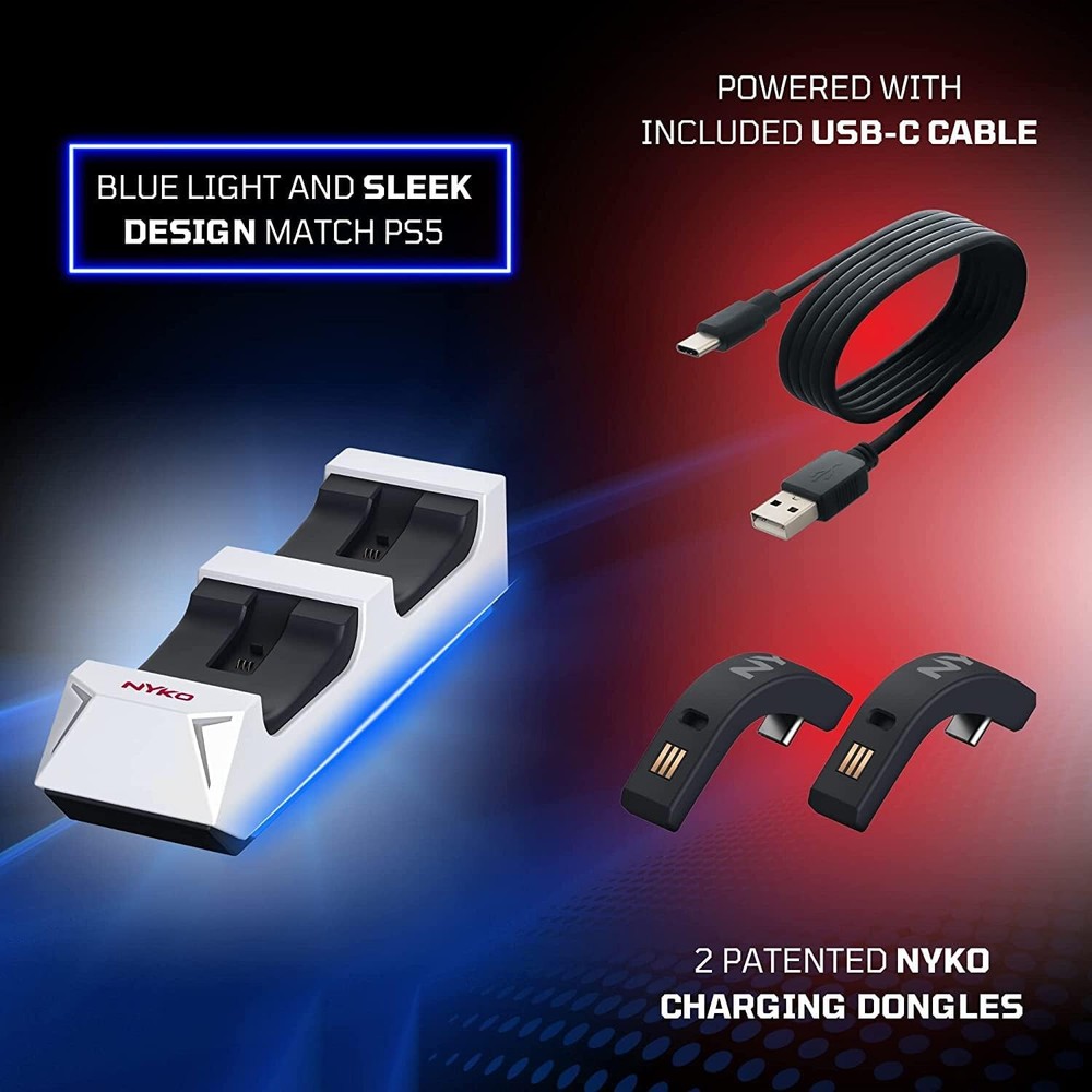 NYKO [ Charge Base Dual ] DualSense Controller Charging Station (PS5) New
