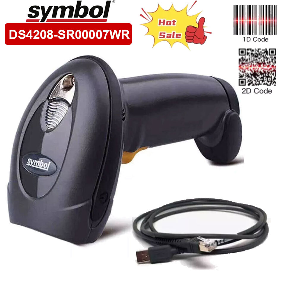 Symbol DS4208-SR00007WR Handheld 1D 2D Imager Barcode Scanner w/USB Cable