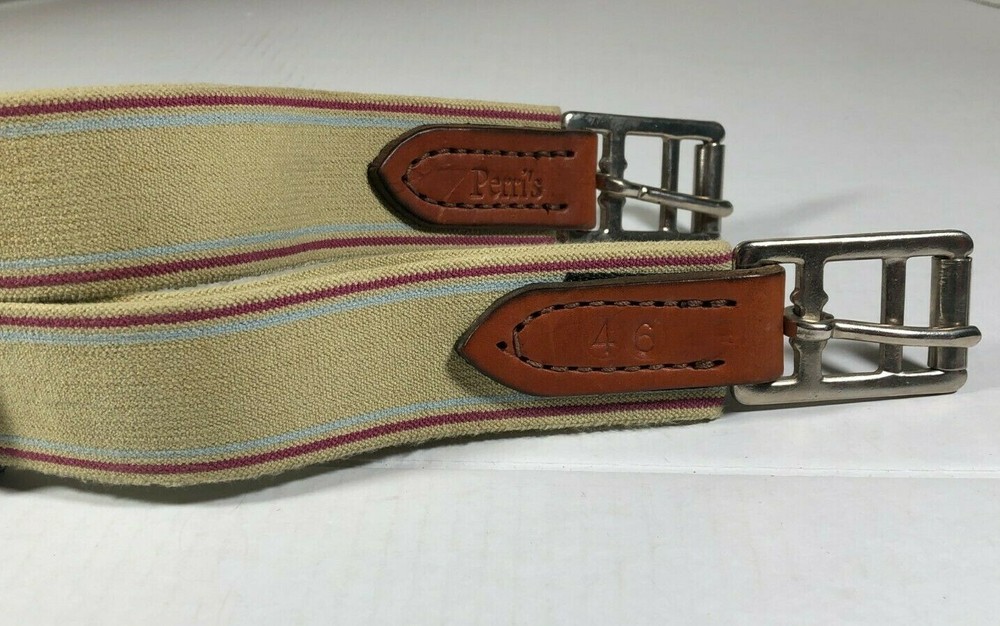 46 inch - Perri's Split End Girth - Oakbark - Triple Elastic - Roller Buckles