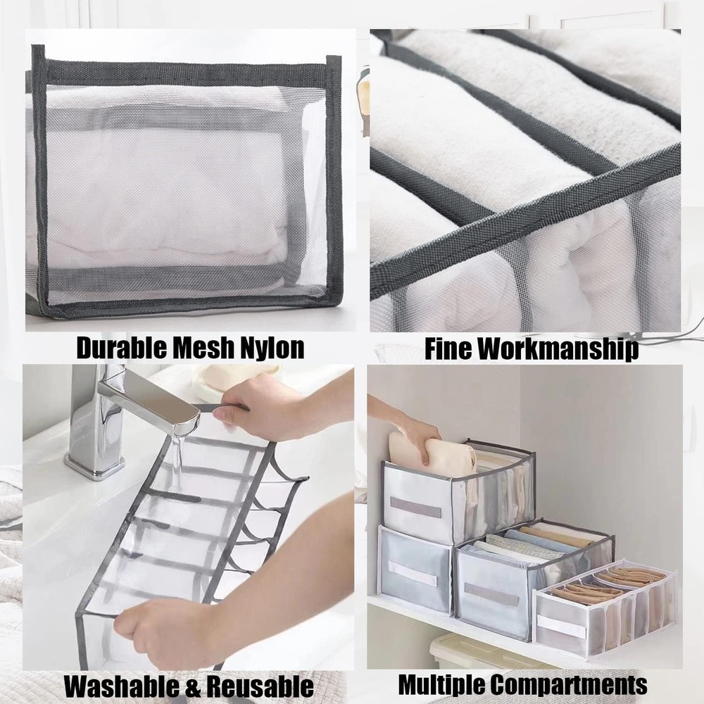 Gray Medium Storage Compartments - Stackable Organizer for Clothes Toys Books