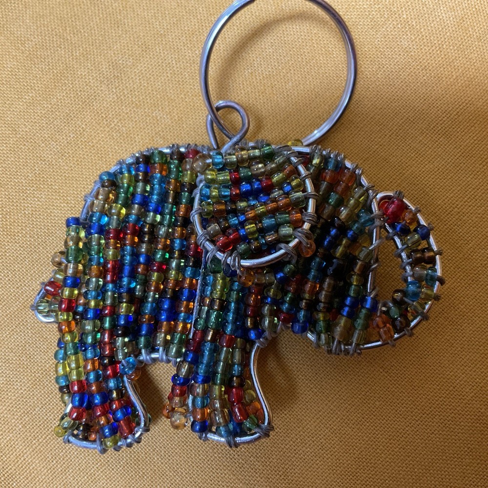 Seed Bead Elephant Key Chain (709)