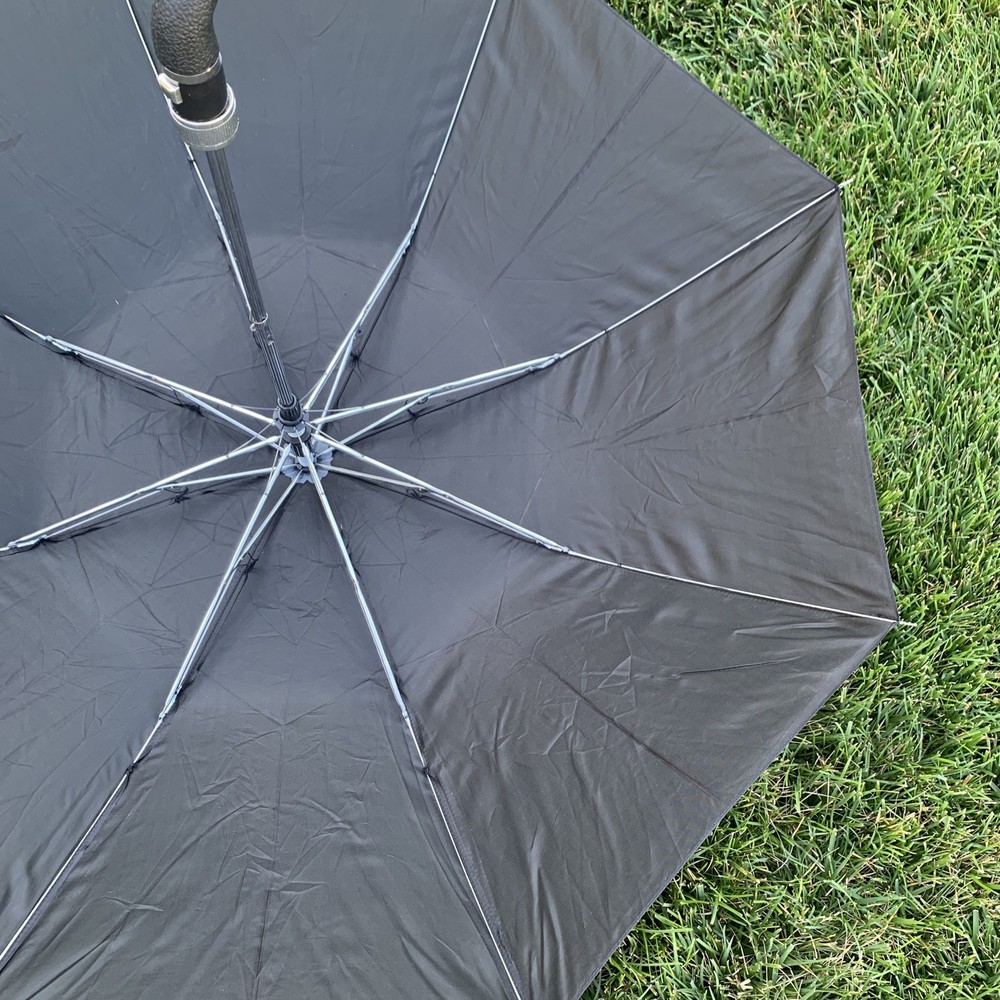Conch Compact Folding Black Umbrella and Case