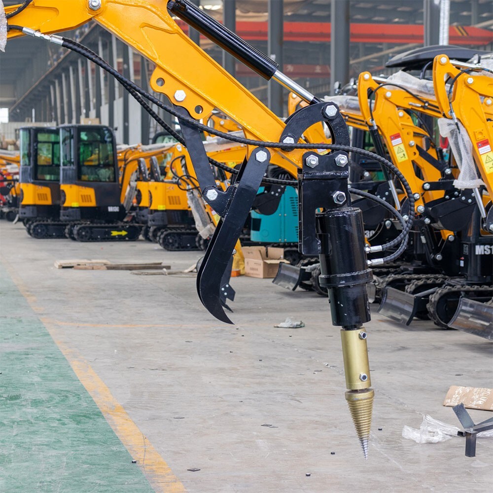 Mini Excavator Attachment Hydraulic Wood Splitting Drill