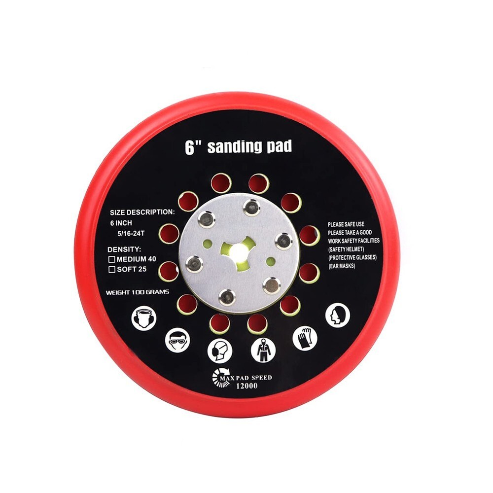 6-Inch Sanding Pad Medium Hook And Loop Multi-Hole Back-up For Bosch RSM6045