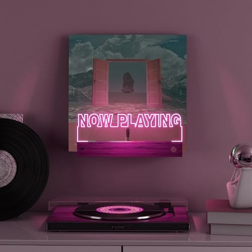 Light up Now Playing Vinyl Record Stand Wall Rectangular Wall Mount - 16 color