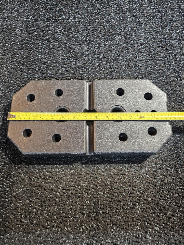 Vinyl Rectangle Weight Plate 10 LBS 14.5" L x 7" Stackable, Black