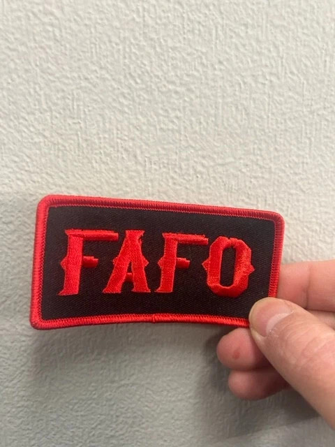 FAFO Black Red Embroidered PATCH - 4" x 2"