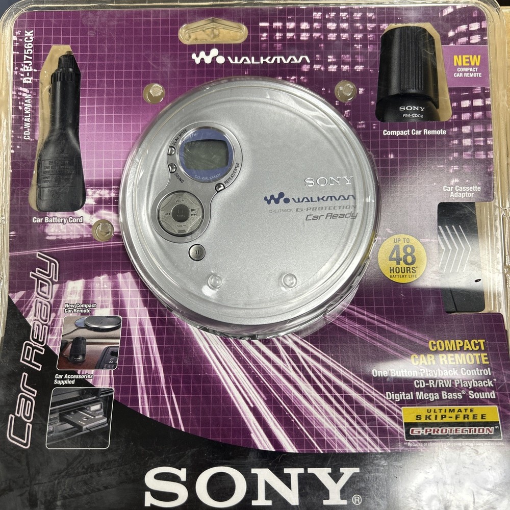 Sony CD Walkman - Portable Compact Disk Player - Silver (D-EJ756CK/SM)
